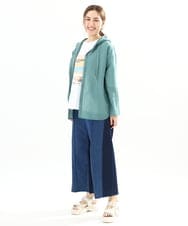 OLBFA13109 eur3(エウルキューブ) 【大きいサイズ】シアーフーディーブラウス グリーン(35)