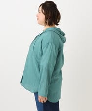 OLBFA13109 eur3(エウルキューブ) 【大きいサイズ】シアーフーディーブラウス グリーン(35)