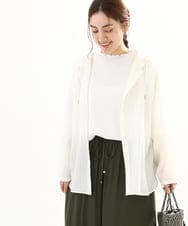 OLBFA13109 eur3(エウルキューブ) 【大きいサイズ】シアーフーディーブラウス アイボリー(80)