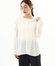 OLBFA13109 eur3(エウルキューブ) 【大きいサイズ】シアーフーディーブラウス アイボリー(80)