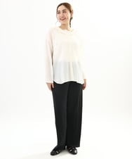 OLBFA13109 eur3(エウルキューブ) 【大きいサイズ】シアーフーディーブラウス アイボリー(80)