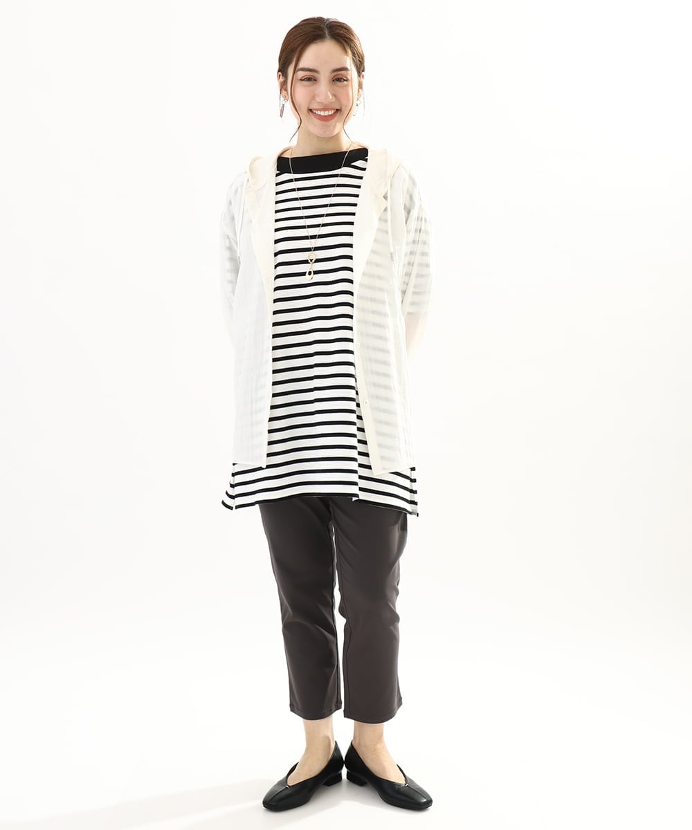 OLBFA13109 eur3(エウルキューブ) 【大きいサイズ】シアーフーディーブラウス アイボリー(80)