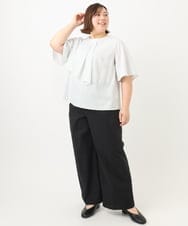 OLBFA20089 eur3(エウルキューブ) 【大きいサイズ】フレアスリーブブラウス グレー(92)