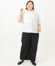 OLBFA20089 eur3(エウルキューブ) 【大きいサイズ】フレアスリーブブラウス グレー(92)