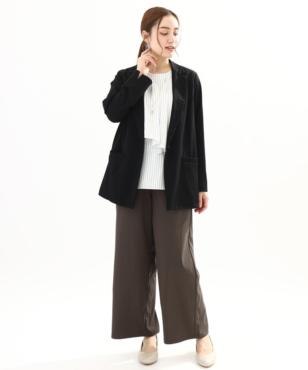 OLBFA20089 eur3(エウルキューブ) 【大きいサイズ】フレアスリーブブラウス グレー(92)