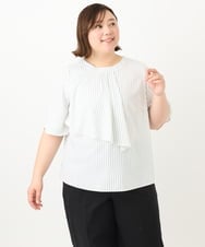 OLBFA20089 eur3(エウルキューブ) 【大きいサイズ】フレアスリーブブラウス グレー(92)