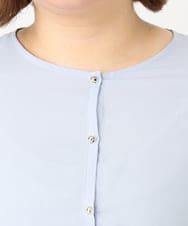 OLBFA21099 eur3(エウルキューブ) 【大きいサイズ/11号サイズあり】Vネックペプラムブラウス ライトブルー(50)