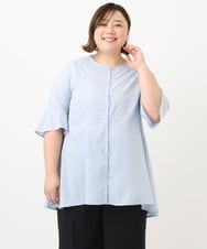 OLBFA21099 eur3(エウルキューブ) 【大きいサイズ/11号サイズあり】Vネックペプラムブラウス ライトブルー(50)