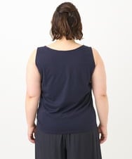 OLBFA23099 eur3(エウルキューブ) 【大きいサイズ】シアーストライプタンクトップセット ライトグレー(91)