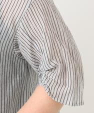 OLBFA23099 eur3(エウルキューブ) 【大きいサイズ】シアーストライプタンクトップセット ライトグレー(91)