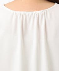 OLBFD23089 eur3(エウルキューブ) 【WEB先行販売】【大きいサイズ/11号サイズあり】フレアハーフスリーブブラウス ホワイト(無地）