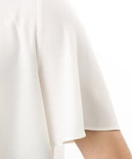 OLBFD23089 eur3(エウルキューブ) 【WEB先行販売】【大きいサイズ/11号サイズあり】フレアハーフスリーブブラウス ホワイト(無地）