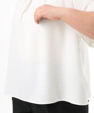 OLBFD23089 eur3(エウルキューブ) 【WEB先行販売】【大きいサイズ/11号サイズあり】フレアハーフスリーブブラウス ホワイト(無地）
