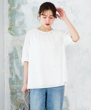 OLBFD24099 eur3(エウルキューブ) 【WEB先行販売】【大きいサイズ】エンブロイダリーブラウス ホワイト