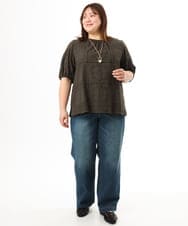 OLBFD24099 eur3(エウルキューブ) 【WEB先行販売】【大きいサイズ】エンブロイダリーブラウス ダークグレー