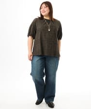 OLBFD24099 eur3(エウルキューブ) 【WEB先行販売】【大きいサイズ】エンブロイダリーブラウス ダークグレー