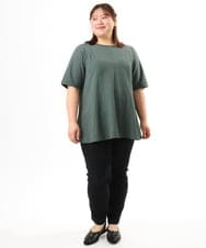 OLBFD25099 eur3(エウルキューブ) 【大きいサイズ】ぽこぽこフレアブラウス グリーン