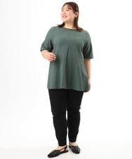 OLBFD25099 eur3(エウルキューブ) 【大きいサイズ】ぽこぽこフレアブラウス グリーン