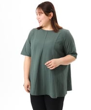 OLBFD25099 eur3(エウルキューブ) 【大きいサイズ】ぽこぽこフレアブラウス グリーン