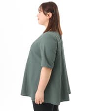 OLBFD25099 eur3(エウルキューブ) 【大きいサイズ】ぽこぽこフレアブラウス グリーン