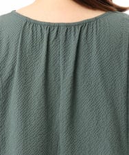 OLBFD25099 eur3(エウルキューブ) 【大きいサイズ】ぽこぽこフレアブラウス グリーン