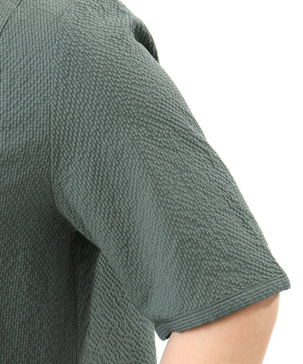 OLBFD25099 eur3(エウルキューブ) 【大きいサイズ】ぽこぽこフレアブラウス グリーン