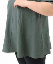 OLBFD25099 eur3(エウルキューブ) 【大きいサイズ】ぽこぽこフレアブラウス グリーン