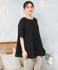 OLBFD25099 eur3(エウルキューブ) 【大きいサイズ】ぽこぽこフレアブラウス ブラック