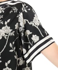 OLBFD27089 eur3(エウルキューブ) 【WEB先行販売】【大きいサイズ】スカーフプリントブラウス ブラック