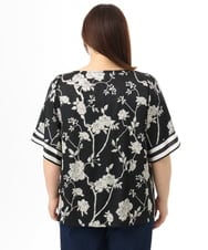 OLBFD27089 eur3(エウルキューブ) 【WEB先行販売】【大きいサイズ】スカーフプリントブラウス ブラック