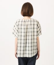 OLBFD36099 eur3(エウルキューブ) 【WEB先行販売】【大きいサイズ】コットンチェックブラウス ホワイト