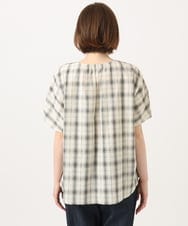 OLBFD36099 eur3(エウルキューブ) 【大きいサイズ】コットンチェックブラウス ホワイト