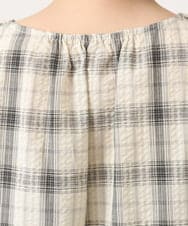 OLBFD36099 eur3(エウルキューブ) 【大きいサイズ】コットンチェックブラウス ホワイト