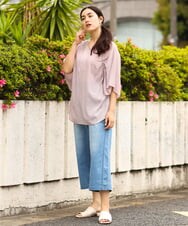 OLBFP12080 eur3(エウルキューブ) 【大きいサイズ/11号サイズあり】ドロストディティールポンチョブラウス ピンク(03)
