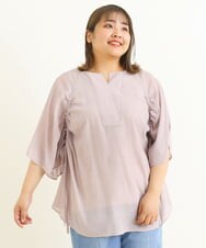 OLBFP12080 eur3(エウルキューブ) 【大きいサイズ/11号サイズあり】ドロストディティールポンチョブラウス ピンク(03)