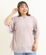 OLBFP12080 eur3(エウルキューブ) 【大きいサイズ/11号サイズあり】ドロストディティールポンチョブラウス ピンク(03)