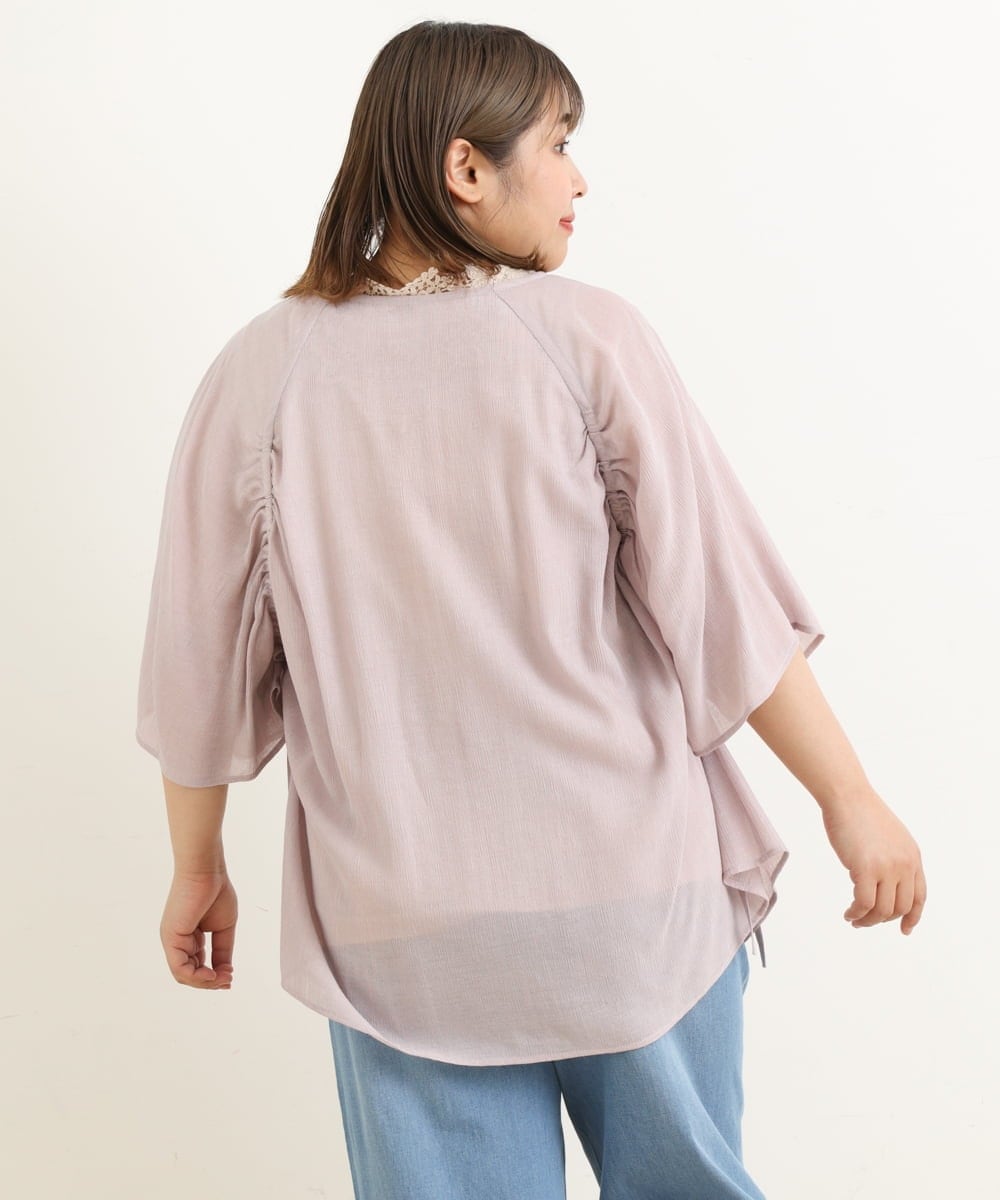 OLBFP12080 eur3(エウルキューブ) 【大きいサイズ/11号サイズあり】ドロストディティールポンチョブラウス ピンク(03)