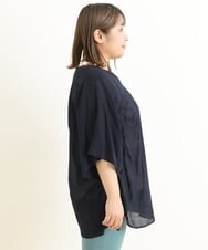 OLBFP12080 eur3(エウルキューブ) 【大きいサイズ/11号サイズあり】ドロストディティールポンチョブラウス ネイビー(57)