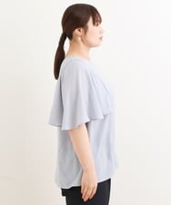 OLBFS10080 eur3(エウルキューブ) 【大きいサイズ】フレアスリーブストライプブラウス ライトグレー(91)
