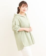 OLBFS12090 eur3(エウルキューブ) 【大きいサイズ】パフスリーブフーディブラウス カーキ(36)