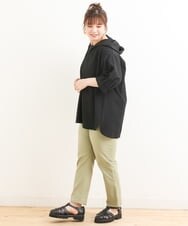 OLBFS12090 eur3(エウルキューブ) 【大きいサイズ】パフスリーブフーディブラウス ブラック(94)