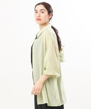 OLBFS16070 eur3(エウルキューブ) 【大きいサイズ/2点セット】シアーシャツアンサンブル ライトグリーン(30)