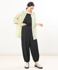 OLBFS16070 eur3(エウルキューブ) 【大きいサイズ/2点セット】シアーシャツアンサンブル ライトグリーン(30)