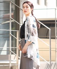 OLBFS16070 eur3(エウルキューブ) 【大きいサイズ/2点セット】シアーシャツアンサンブル グリーン(35)