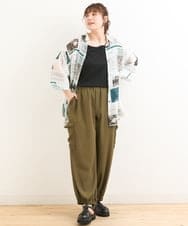 OLBFS16070 eur3(エウルキューブ) 【大きいサイズ/2点セット】シアーシャツアンサンブル グリーン(35)
