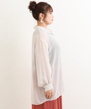 OLBFS16070 eur3(エウルキューブ) 【大きいサイズ/2点セット】シアーシャツアンサンブル ライトグレー(91)