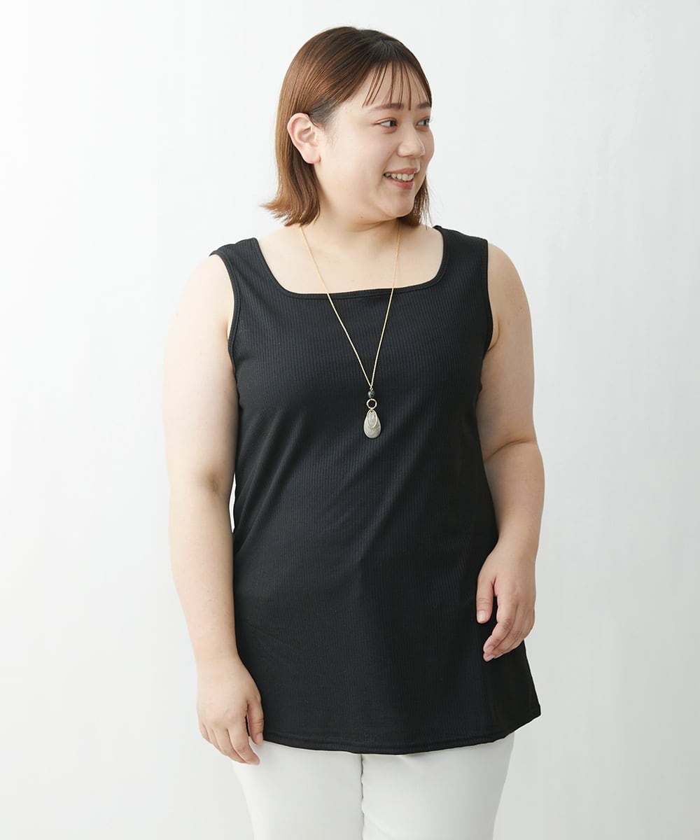 OLBFS16070 eur3(エウルキューブ) 【大きいサイズ/2点セット】シアーシャツアンサンブル ブラック(94)