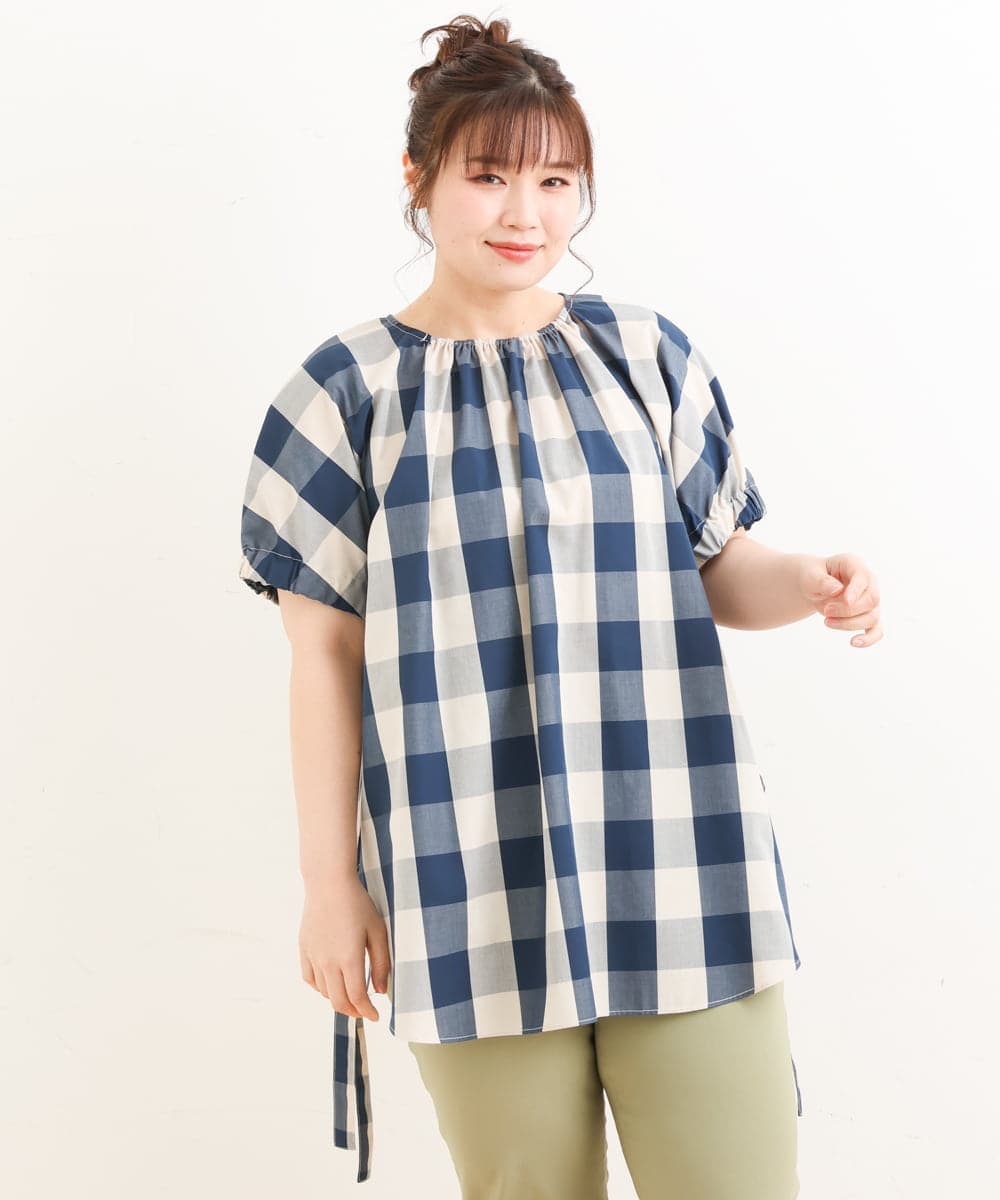 大きいサイズ】ブロックチェックチュニック(チュニック) eur3(エウルキューブ)|イトキンオンラインストア ゆったり 大きめ 3L ラメボーダー柄 チュニック