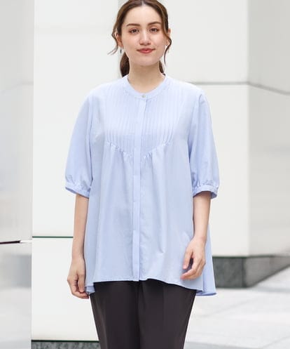 OLBGA19089 eur3 【WEB先行販売】【大きいサイズ/a.v.v×eur3】ピンタックブラウス