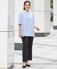 OLBGA19089 eur3(エウルキューブ) 【WEB先行販売】【大きいサイズ/a.v.v×eur3】ピンタックブラウス ライトブルー(50)